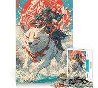 Puzzle 1000 pièces Samouraï du Clan du Loup pour Adolescents Stimulation Cognitive Jeu Amusant Emboîtement précis Pas de pièces Qui se détachent Un Moyen captivant de Passer Le Temps (38x52cm)