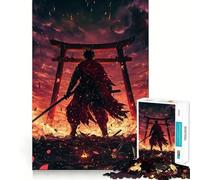 Puzzle 1000 pièces Samouraï en Flammes pour Adultes améliore la mémoire, Divertissement paisible, pour Les fêtes (38x52cm)
