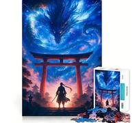 Puzzle 1000 pièces Samouraï et Dragon Céleste pour Adultes, idéal pour se détendre et développer Ses capacités intellectuelles Collection d'œuvres d'art aux Bords précis (50x75cm)