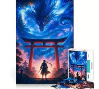 Puzzle 1000 pièces Samouraï et Dragon Céleste pour Adultes Renforce la mémoire, soulage Le Stress, qualité supérieure, Cadeau d'anniversaire (38x26cm)