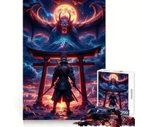 Puzzle 1000 pièces Samouraï et Dragon Démon pour Adolescents Jeu intellectuel et de détente mentale Découpe de qualité Cadeau de Vacances (38x52cm)