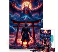Puzzle 1000 pièces Samouraï et Dragon Démon pour Adolescents Jeu Intelligent en Groupe Décoration Murale (38x26cm)