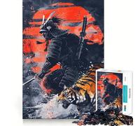 Puzzle 1000 pièces Samouraï et Tigre pour Adultes, Jouet de logique Fine, Loisirs, Bords Nets, Objet de Collection (50x75cm)