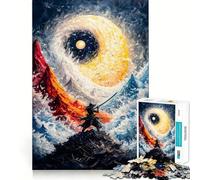 Puzzle 1000 pièces Samouraï et Yin Yang pour Adolescents Jeu de logique Puissant Temps Serein Bords Nets Cadeau créatif (50x75cm)