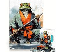 Puzzle 1000 pièces Samouraï Grenouille Samouraï pour Adultes, défi Mental, Jouet d'évasion Calme, pièce de Collection découpée avec Soin (38x52cm)