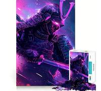 Puzzle 1000 pièces Samouraï néon Rose pour Adultes, Jeu de réflexion et de détente, Design à Assembler, pièce de Collection (38x52cm)