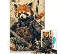 Puzzle 1000 pièces Samouraï Panda Roux pour Adolescents Renforce la mémoire, Divertissement paisible, Bords de qualité, (38x52cm)