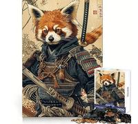 Puzzle 1000 pièces Samouraï Panda Roux pour Adolescents Renforce la mémoire, Divertissement paisible, Bords de qualité, (38x52cm)