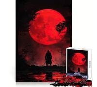 Puzzle 1000 pièces Samouraï sous la Lune de Sang pour Adolescents Un Jeu de logique Solide, Un Divertissement paisible, Une découpe de précision et Un Cadeau Exceptionnel (38x52cm)