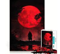 Puzzle 1000 pièces Samouraï sous la Lune de Sang pour Adolescents Un Jeu de logique Solide, Un Divertissement paisible, Une découpe de précision et Un Cadeau Exceptionnel (38x52cm)