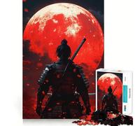 Puzzle 1000 pièces Samouraï sous la Lune de Sang pour Adultes renforcez Votre mémoire, détendez-Vous et offrez-Vous Un Cadeau raffiné aux Bords Nets (38x26cm)