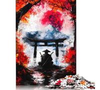 Puzzle 1000 pièces « Samouraï sous la Lune Rouge » pour Adultes | Puzzles | Puzzle de 1000 pièces, Jeu éducatif, décoration intérieure (75 x 50 cm)