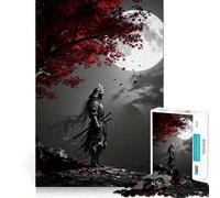 Puzzle 1000 pièces Samouraï sous l'arbre au Clair de Lune pour Adultes Un Jeu Intelligent et Amusant à réaliser Ensemble, avec des découpes précises et Une Belle présentation (38x26cm)