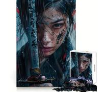 Puzzle 1000 pièces Samouraï trempé par la Pluie pour Adultes, Jeu de logique mentale, Moment de sérénité, découpe Ferme, Cadeau de Noël (38x52cm)