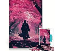 Puzzle 1000 pièces Samurai Cherry Blossom pour Adolescents, Jeu de réflexion et de détente, pour Les fêtes (50x75cm)