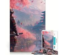 Puzzle 1000 pièces Samurai Cherry Blossom pour Adolescents Renforce la mémoire, Divertissement paisible, Bords de qualité, (50x75cm)