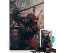 Puzzle 1000 pièces Samurai Cherry Blossom pour Adolescents Renforce la mémoire, Divertissement paisible, Bords de qualité, (38x52cm)