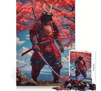Puzzle 1000 pièces Samurai Cherry Blossom pour Adultes et Adolescents, Jeu intellectuel, à Partager à la Maison, qualité et découpe Classique (38x26cm)