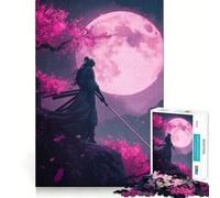 Puzzle 1000 pièces Samurai Cherry Blossom Teenagers Jeu de logique Stimulant Amusant en intérieur Bordure Premium Cadeau mémorable (38x26cm)