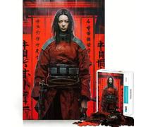 Puzzle 1000 pièces Samurai Cyberpunk Girl pour Adolescents, Jeu de logique Puissant, Moments en Famille, Bords Nets, Surprise chaleureuse (50x75cm)