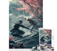 Puzzle 1000 pièces Samurai Cyborg Showdown Décoration Murale Jeu Familial avec Poster et fiche de Questions Assortis Dimensions 38x52cm