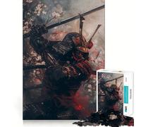 Puzzle 1000 pièces Samurai Fleurs de Cerisier pour Adultes et Adolescents, Jeu intellectuel, à Partager à la Maison, qualité et découpe Classique (50x75cm)