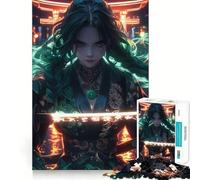 Puzzle 1000 pièces Samurai Girl Neon Katana pour Adultes et Adolescents, Jeu intellectuel, à Partager, Cadeau Classique de qualité (50x75cm)