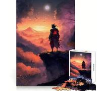 Puzzle 1000 pièces Samurai Guardian Sunset pour Adolescents, Jeu de réflexion et de détente, pour Les fêtes (50x75cm)