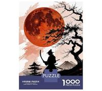 Puzzle 1000 Pièces Samurai Moon Poster Puzzles pour Adolescents - Anti-Stress - Défi Éducatif - Cadeau d'anniversaire Unique 70x50cm/1000pcs
