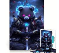 Puzzle 1000 pièces Samurai Panda Guerrier Animal pour Adolescents Stimule la mémoire Moments de sérénité Qualité supérieure Cadeau d'anniversaire (38x26cm)