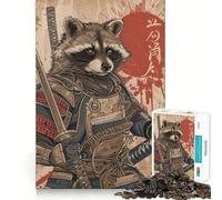Puzzle 1000 pièces Samurai Raccoon Teenagers, Jeu de logique et de Stimulation, Divertissement d'intérieur, Bords de qualité supérieure, Cadeau mémorable (50x75cm)