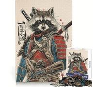 Puzzle 1000 pièces Samurai Raccoon Teenagers, Jeu de logique et de Stimulation, Divertissement d'intérieur, Bords de qualité supérieure, Cadeau mémorable (50x75cm)