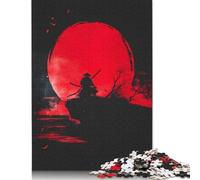 Puzzle 1000 pièces Samurai RedMoon Illustrat pour Adultes Puzzles pour Adultes et Adolescents Cadeaux du Père Noël Secret 1000 pièces (75 x 50 cm)