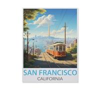 Puzzle 1000 Pièces，San Francisco Californie，pour Adultes Adolescents Scies Sauteuses 1000 Pièces Idéal pour La Relaxation Méditation Passe-Temps Cadeau d'anniversaire（38x26cm）-FJ81