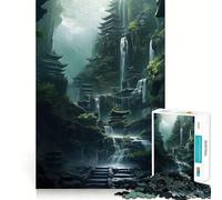 Puzzle 1000 pièces Sanctuaire des Cascades pour Adolescents Jeu de logique et de réflexion, Divertissement Relaxant, découpe précise, (50x75cm)
