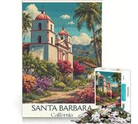 Puzzle 1000 pièces Santa Barbara, CA | 38x26cm Défi difficile entraînez votre cerveau et vos mains ! Idées cadeaux de Noël et d’anniversaire