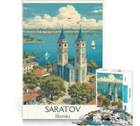 Puzzle 1000 pièces Saratov, Russia | 75x50cm Assemblage de motifs - Idée cadeau anti-stress pour un anniversaire ou un voyage.