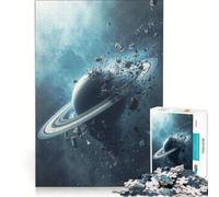 Puzzle 1000 pièces Saturne en Explosion - Destruction Cosmique dans l'espace Profond, Jeu Manuel, activités Amusantes à la Maison, idéal pour décorer Un Bureau 38x52cm