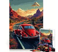 Puzzle 1000 pièces Scarabée Rouge sur Route désertique pour Adolescents Jeu de logique, détente et Divertissement, découpe précise, Cadeau Artistique (50x75cm)