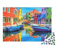Puzzle 1000 pièces Scène Canal Venise, Art Venise, Carton Premium recy oupe précise, Pièces emboîtables, Adultes, 38x26cm