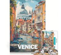 Puzzle 1000 pièces Scène de Canal de Venise Jeu de réflexion défi Difficile idéal en Cadeau pour Toute la Famille 38x26cm