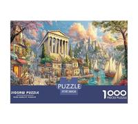 Puzzle 1000 Pièces Scène de Port Antique, Difficile | Ville Côtière Grecque Antique, Cadeau pour Hommes et Femmes, Décoration Murale, 38x26cm