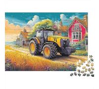 Puzzle 1000 Pièces Scène de Tracteur Rural-Vintage Farm Illustration Style_2 pour Collectionneurs, Carton Recyclé Premium, Décoration Intérieure, Art Mural, Cadeau Pâques, Jeu Éducatif 52x38cm