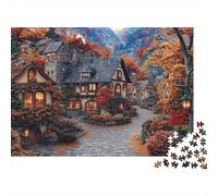 Puzzle 1000 pièces « Scène de Village d'automne » Maisons de Contes de fées automnales pour Adultes et Adolescents Jeu éducatif et décompressant 38 x 26 cm / 1000 pièces