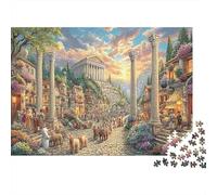 Puzzle 1000 pièces Scène de Ville Ancienne Art Print Décoration Murale Moderne Jeu Unique Cadeau Maison Idéal pour Les Amateurs d’Histoire