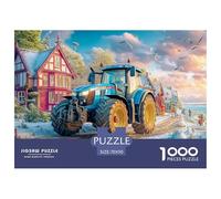 Puzzle 1000 Pièces Scène Hivernale de Tracteur Adulte & Enfant Paysage Agricole Jeu Familial Difficile & Amusant 70x50cm