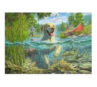 Puzzle 1000 pièces - SCHMIDT - Labrador sable à la pêche - Beige - 69.3 x 49.3 cm - Pour adultes