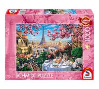 Puzzle 1000 pièces Schmidt Spiele Breakfast in Paris 69,5 x 49,3 cm Illustration détaillée Rose