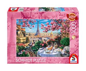 Puzzle 1000 pièces Schmidt Spiele Breakfast in Paris 69,5 x 49,3 cm Illustration détaillée Rose