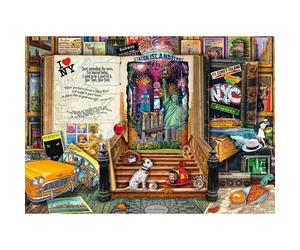 Puzzle 1000 pièces Schmidt Spiele Souvenirs of New York 69 x 49 cm dégradé violet/rose